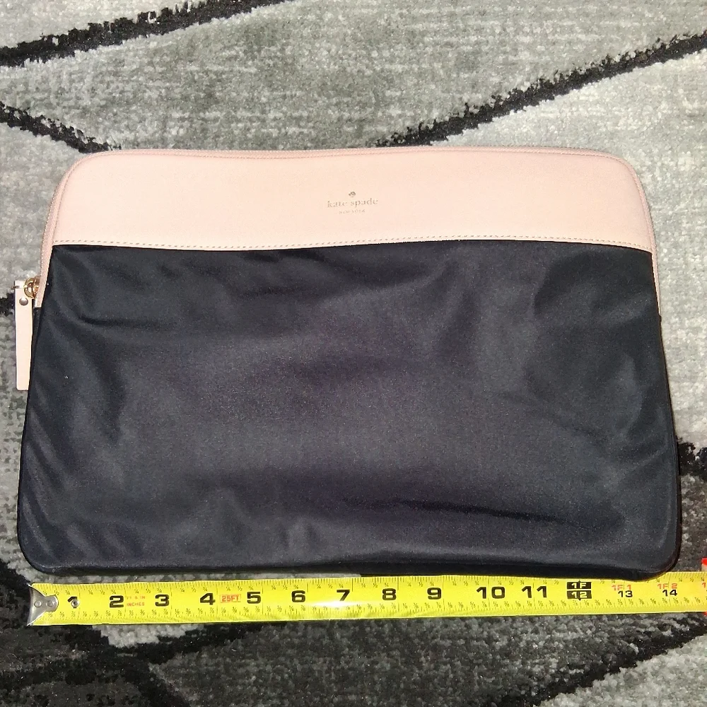 EUC Kate Spade Light Pink & Black Color Block Saffiano Leather Laptop Bag!